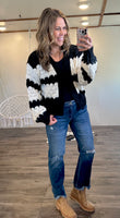 Scallop Striped Cardigan