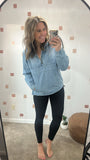 Hooded Denim Half Zip