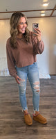 Riley Crop Sweater (Brown)