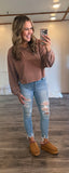 Riley Crop Sweater (Brown)