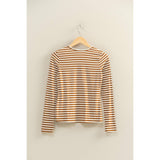 Striped Fitted Top (Brown)