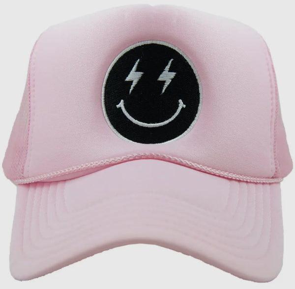 Pink Smiley Trucker Hat