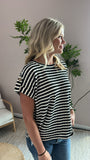 Textured Striped Top (Black)
