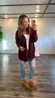 Ultimate Cozy Cardigan (burgundy)