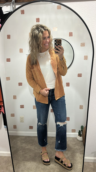 Taupe Gauze Top