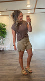 Athletic Cargo Shorts (Taupe)