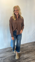 Lined Up Button Up (Brown)
