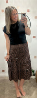 Gone Wild Brown Midi Skirt