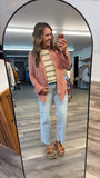 Crinkle Gauze Button Up (Salmon)