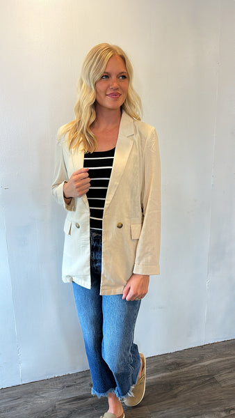 Cuffed Blazer (Neutral)