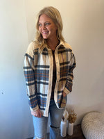 Camel Plaid Corded Jacket