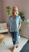 Striped Denim Top