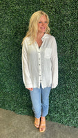 Gauze Girly Button Down (White)