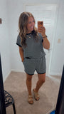 Striped Knit Lounge Set (Black)