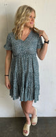 Tiered Blue Floral Dress