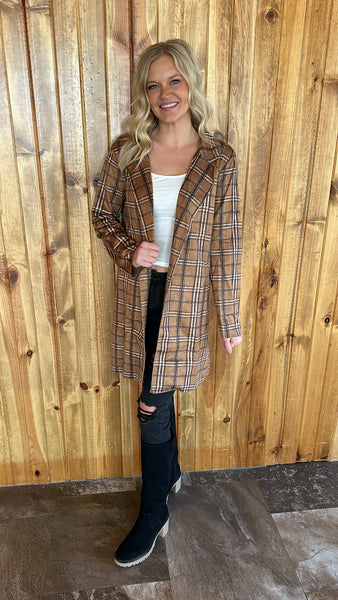 Plaid Suede Coat