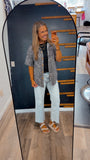 Cheetah Ribbed Button Up