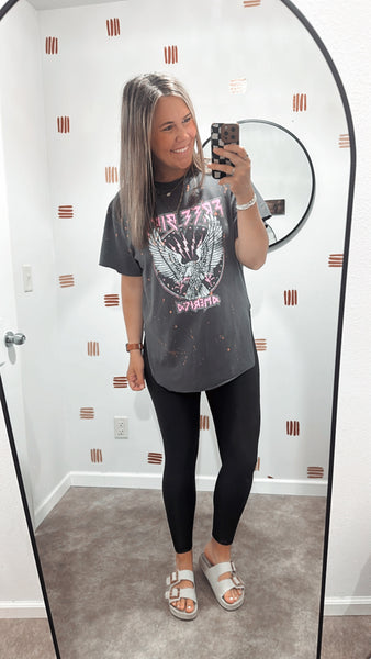 Free Bird Charcoal Bleached Graphic