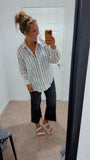 Ivory striped Button Up