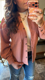 Ribbed Button Up Top (Terracotta)