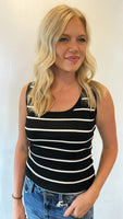 Striped Bodysuit (Black)