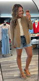 Crinkle Gauze Button Up (Mocha)