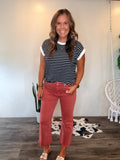 Black Striped Detail Top