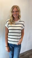 April Striped Top (Ivory)