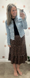 Gone Wild Brown Midi Skirt