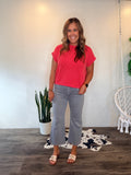 Ribbed Tee (Ruby)