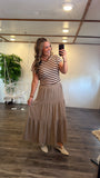 Taupe Tiered Skirt