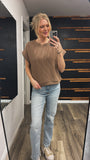 Ribbed Basic Top (Brown)
