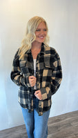 Fleece Button Up (Brown)