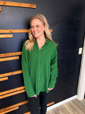 Gauze Button Up (Green)