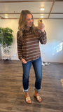 Happy Day Striped Top (Brown)