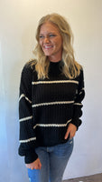 Samantha Striped Sweater (Black)