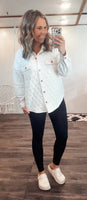 Quilted Button Down (Cream)