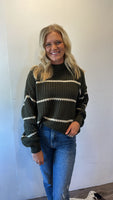 Samantha Striped Sweater (Olive)