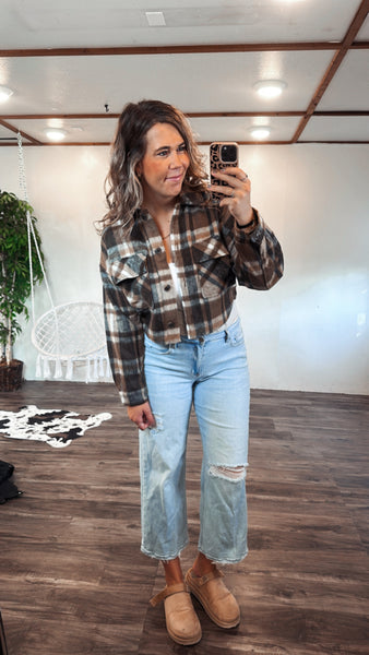 Brown Crop Flannel