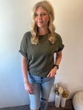 Basic Girl Ribbed Tee (Olive)