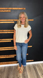 Contrast Knit Sweater (White)