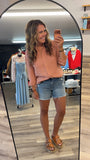 Crinkle Gauze Button Up (Salmon)