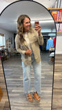 Crinkle Gauze Button Up (Khaki)