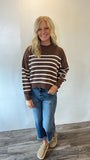 Camel Seam Striped Sweater