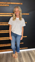 Taupe Striped Top