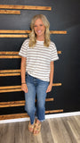 Taupe Striped Top