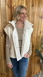 Cozy Mock Neck Sherpa Vest Jacket