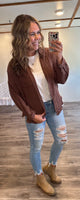 Gauze Girly Button Down (Brown)