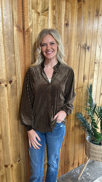 Velvet Button Up