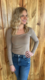 Square Neck Layering Top (Taupe)